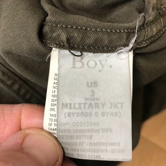 BOY. BAND OF OUTSIDERS ~ WOMENS 3 ~ OLIVE BUTTON UP MILITARY JACKET - Picture 5 of 5